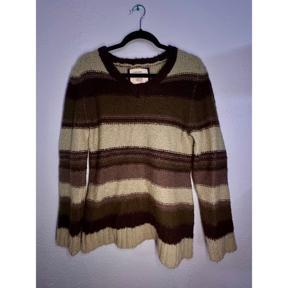 Natural Reflections Sweaters - Natural Reflections Sweater striped brown green Size Medium